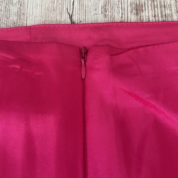 NWOT Shein Hot Pink Satin Midi Skirt - Picture 9 of 9